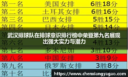 武汉排球队在排球意识排行榜中荣登第九名展现出强大实力与潜力