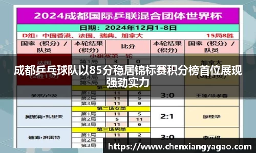 成都乒乓球队以85分稳居锦标赛积分榜首位展现强劲实力